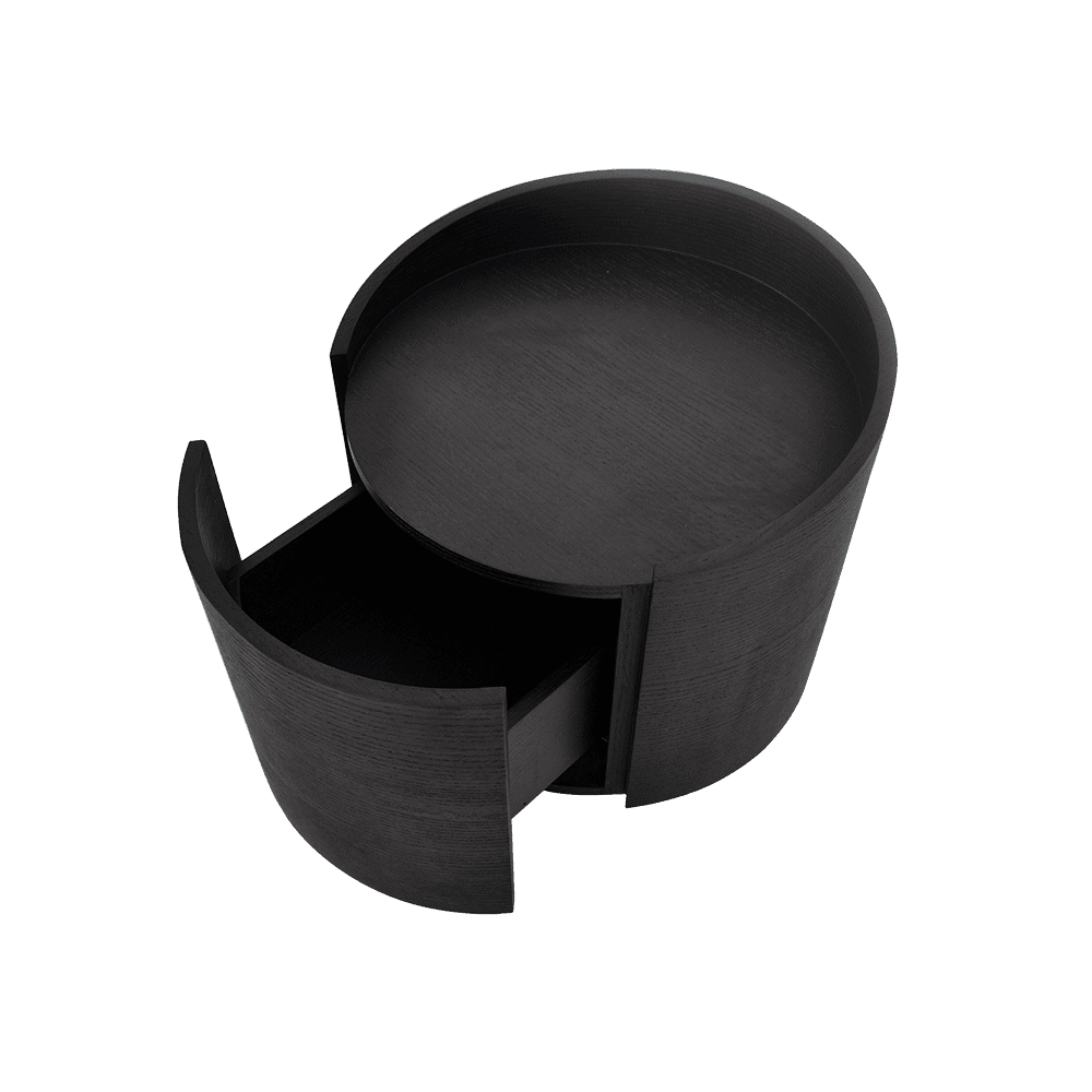 AURORA - Smoked Veneer Bedside Table