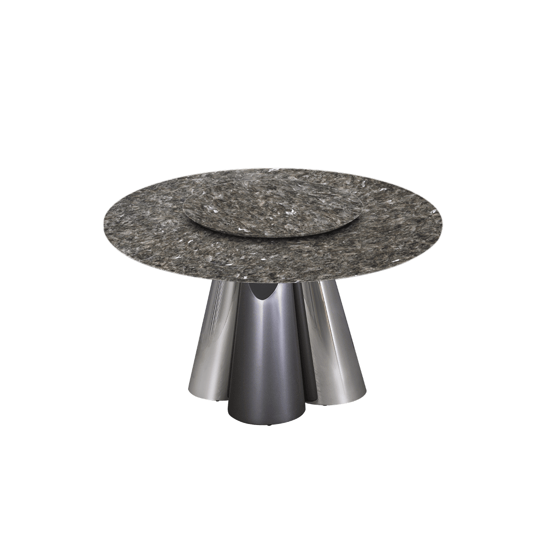4.3ft Round Pearl Stone Natural Marble Dining Table