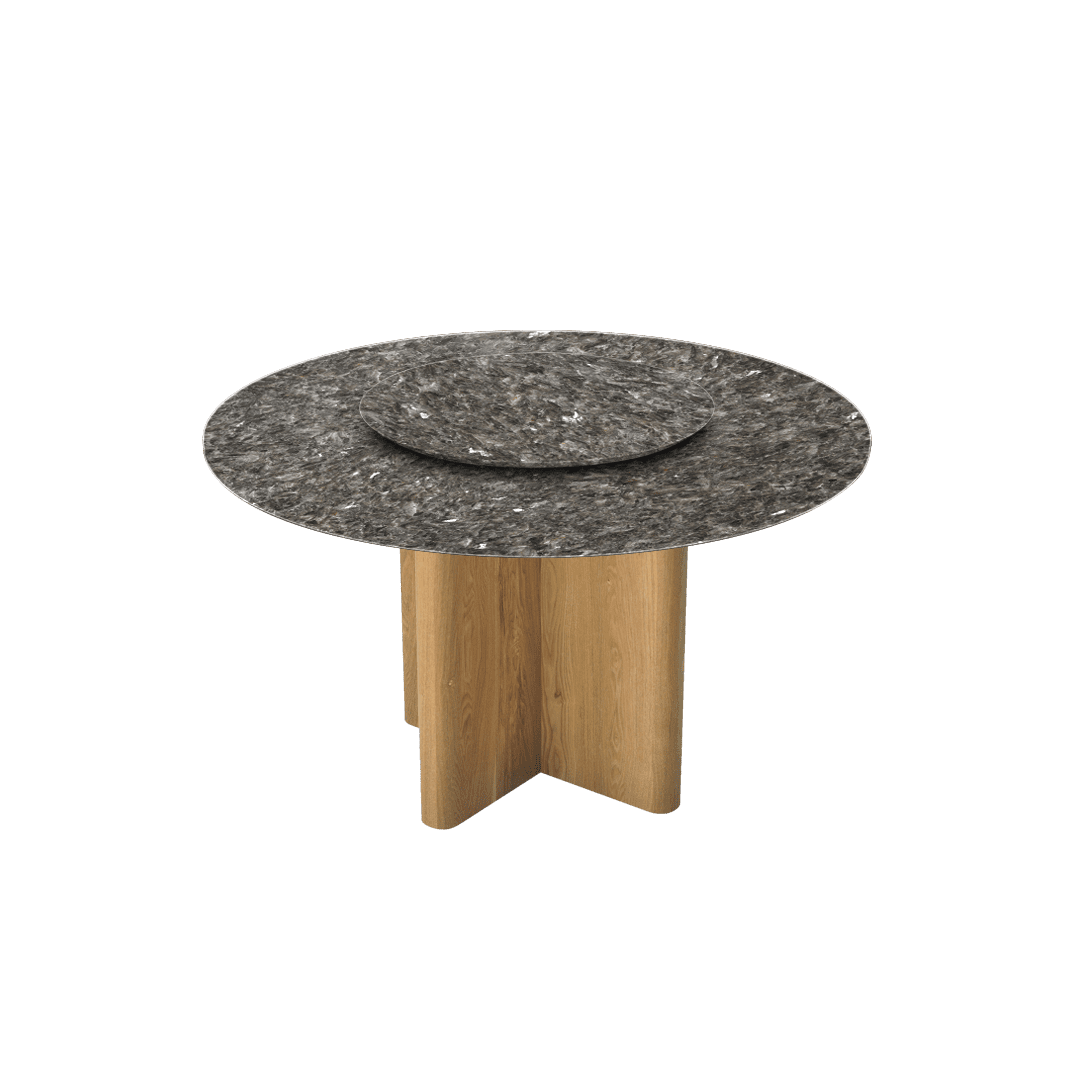 4.3ft Round Pearl Stone Natural Marble Dining Table