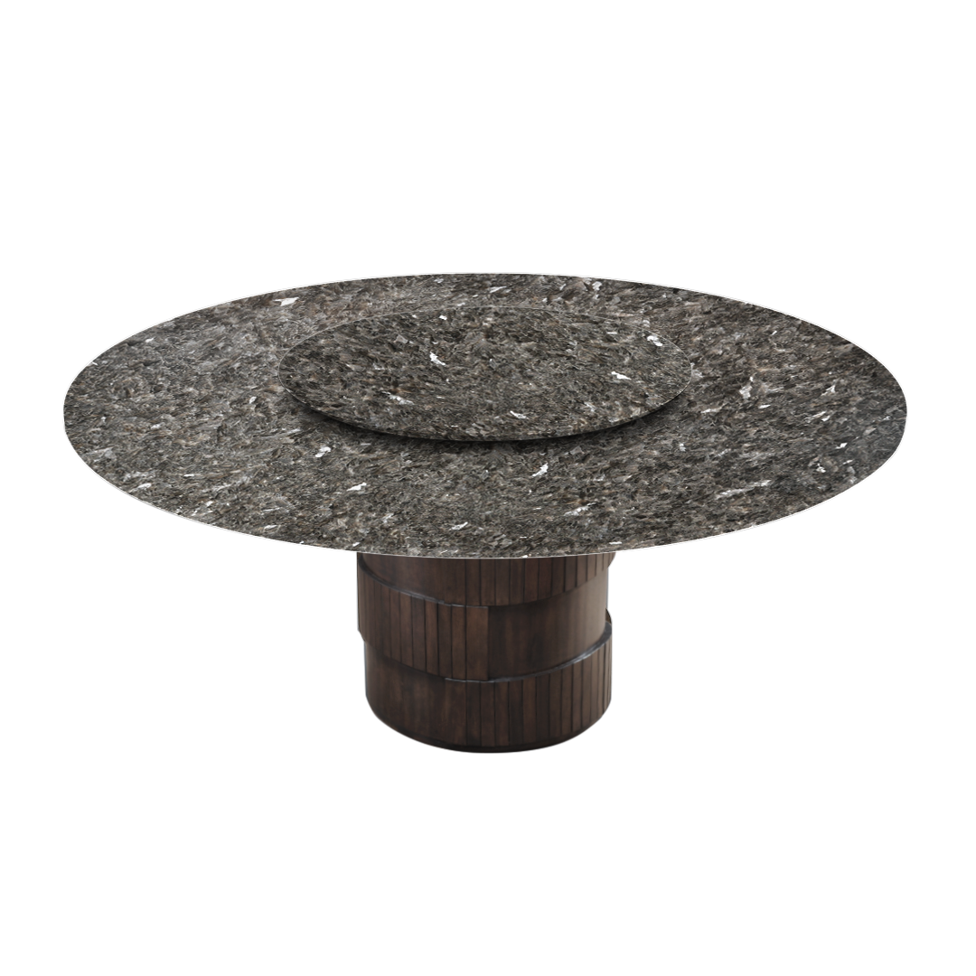 6ft Round Pearl Stone Natural Marble Dining Table