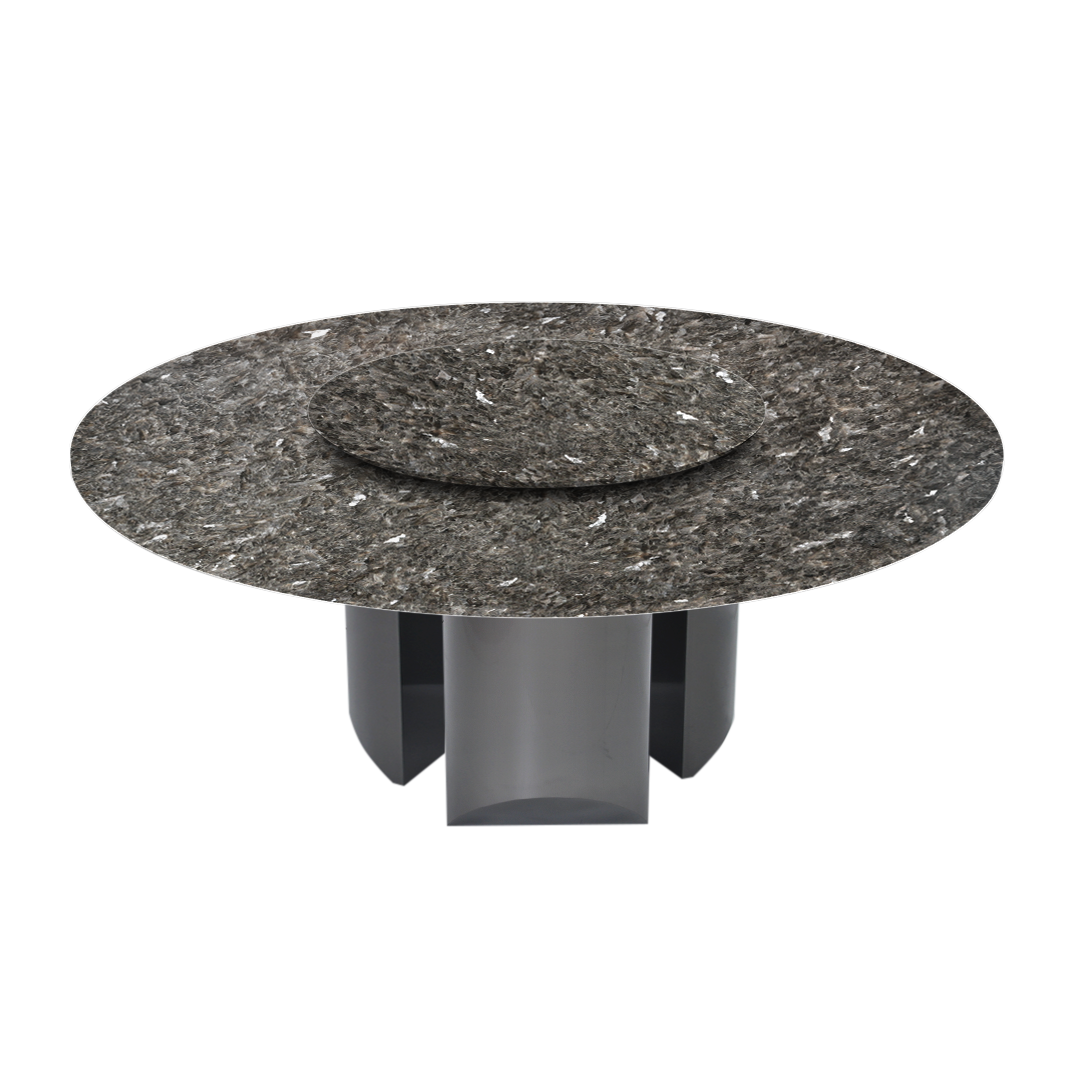 6ft Round Pearl Stone Natural Marble Dining Table