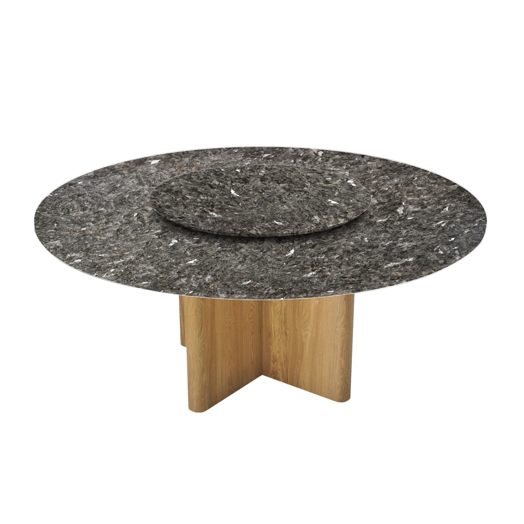 6ft Round Pearl Stone Natural Marble Dining Table