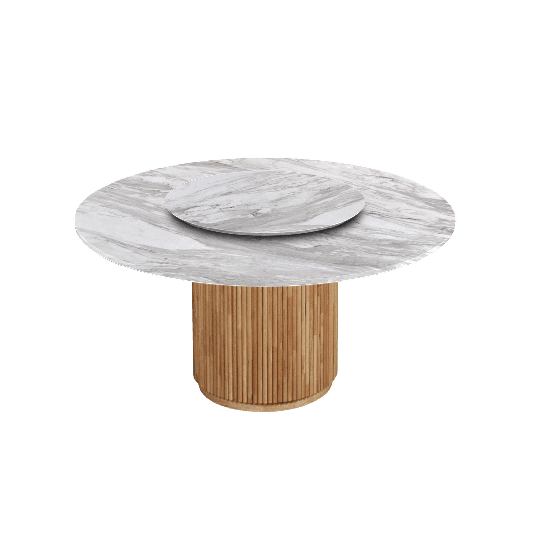 5ft Round Volakas Natural Marble Dining Table