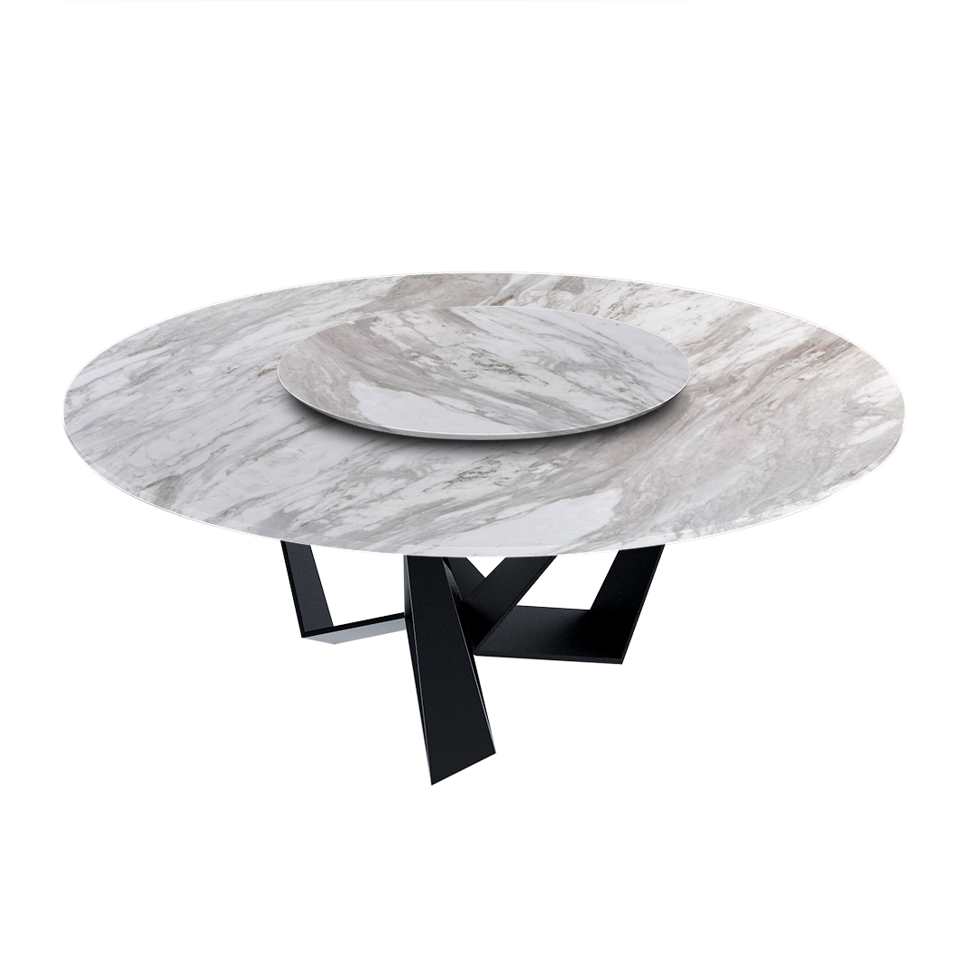 6ft Round Volakas Natural Marble Dining Table
