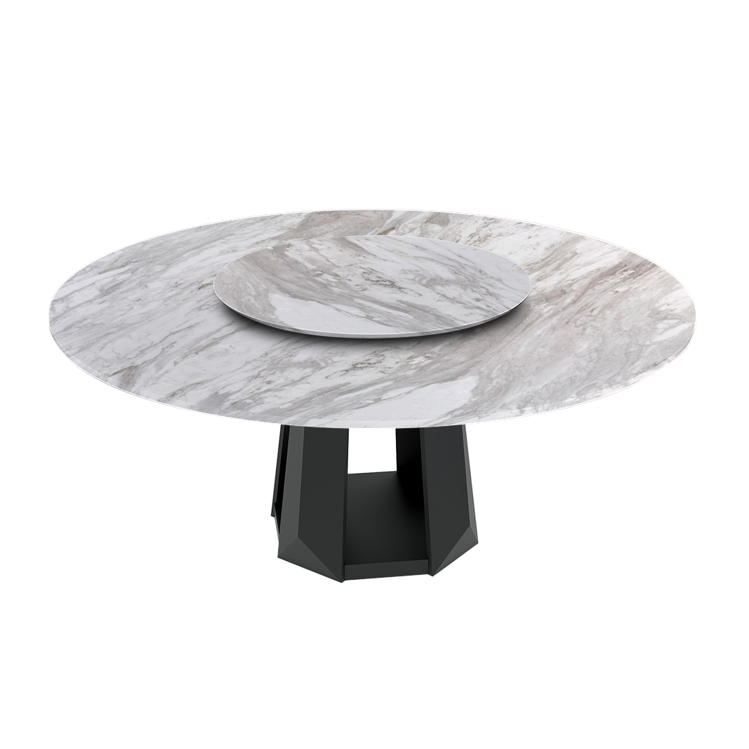 6ft Round Volakas Natural Marble Dining Table