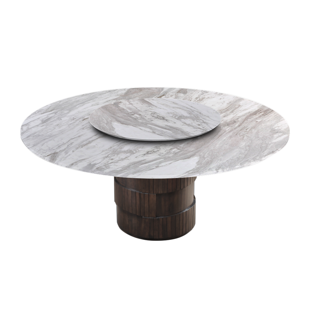 6ft Round Volakas Natural Marble Dining Table