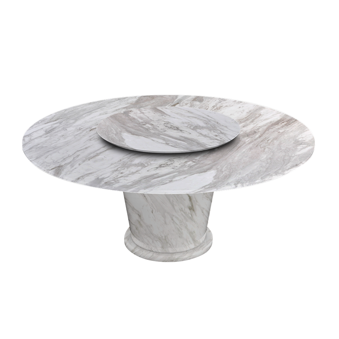 6ft Round Volakas Natural Marble Dining Table