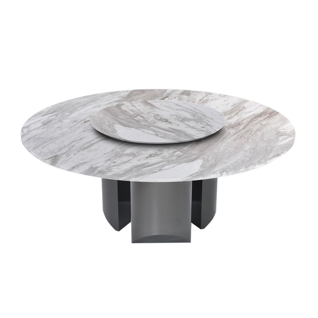 6ft Round Volakas Natural Marble Dining Table
