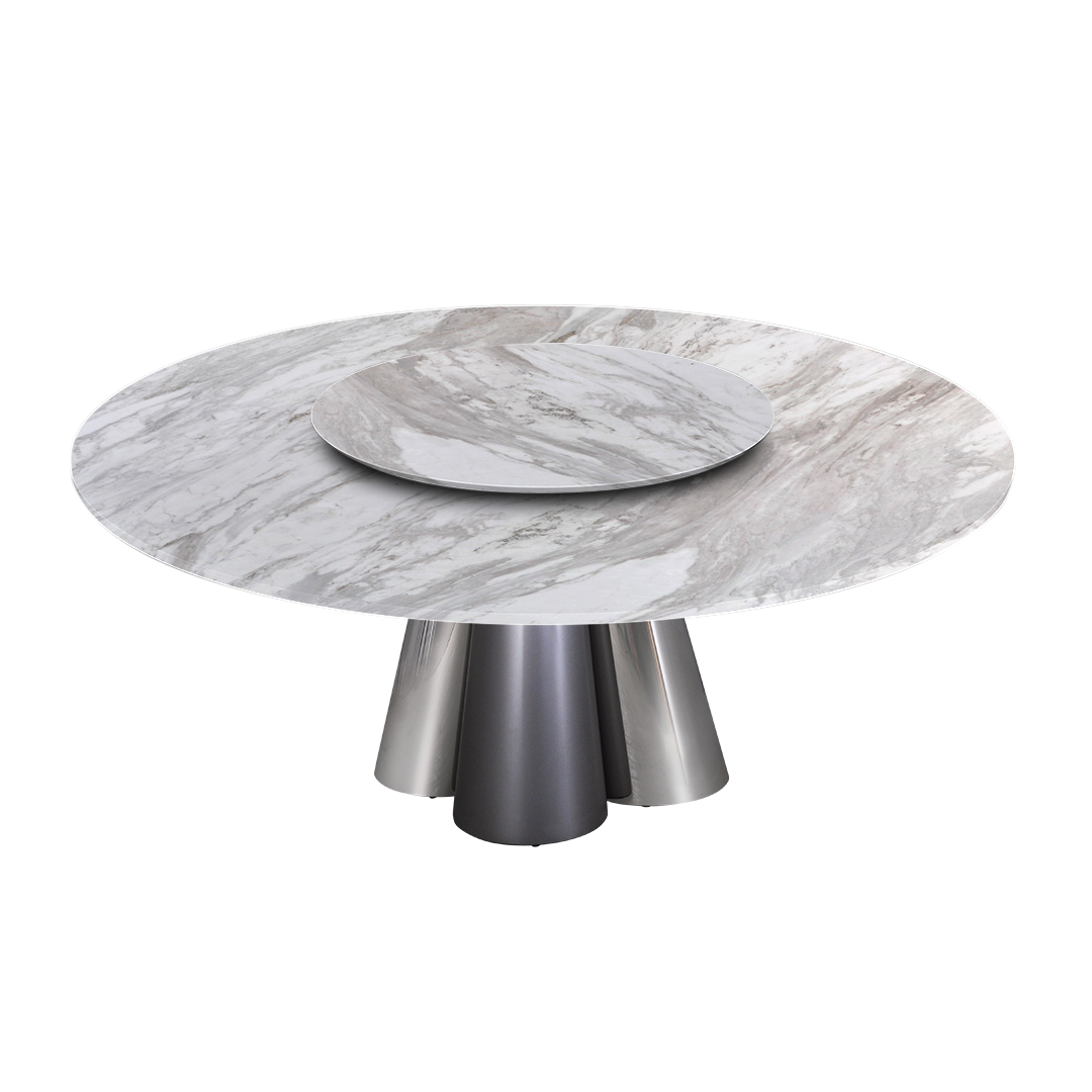 6ft Round Volakas Natural Marble Dining Table