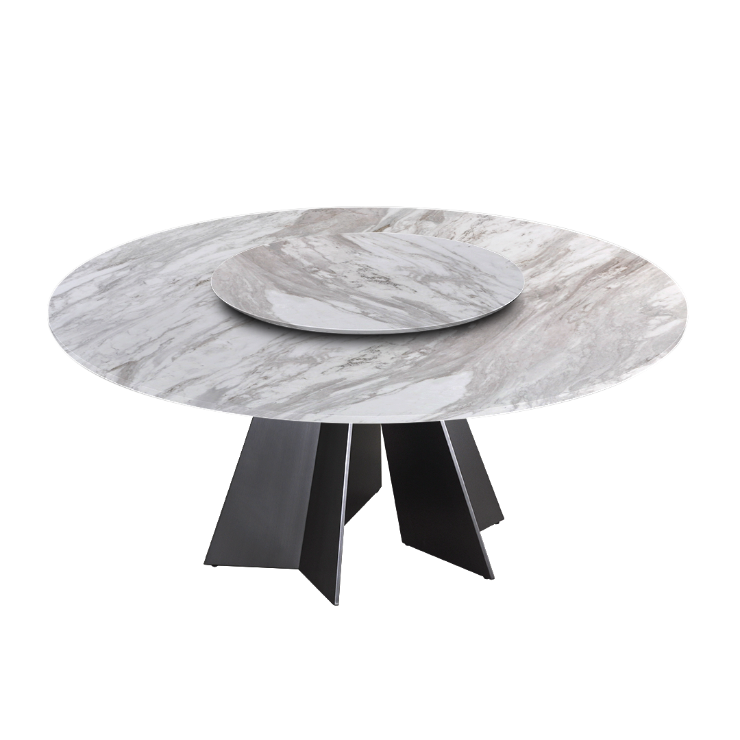 6ft Round Volakas Natural Marble Dining Table