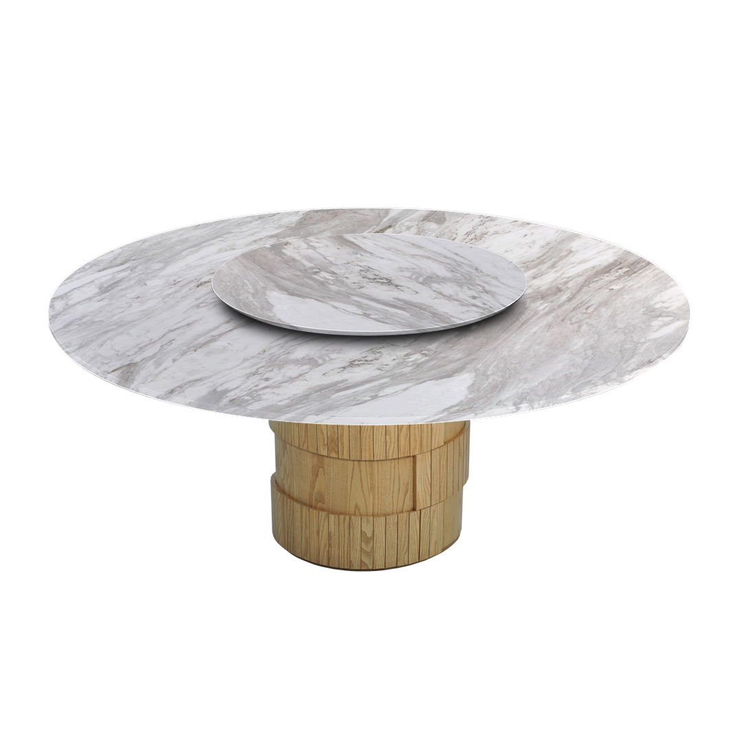 6ft Round Volakas Natural Marble Dining Table