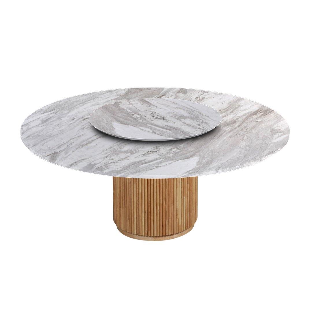 6ft Round Volakas Natural Marble Dining Table