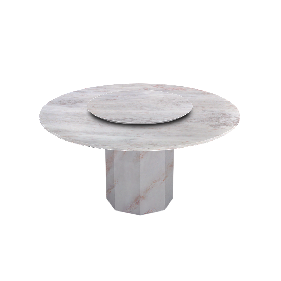 5ft Round Namibian Rose Natural Marble Dining Table