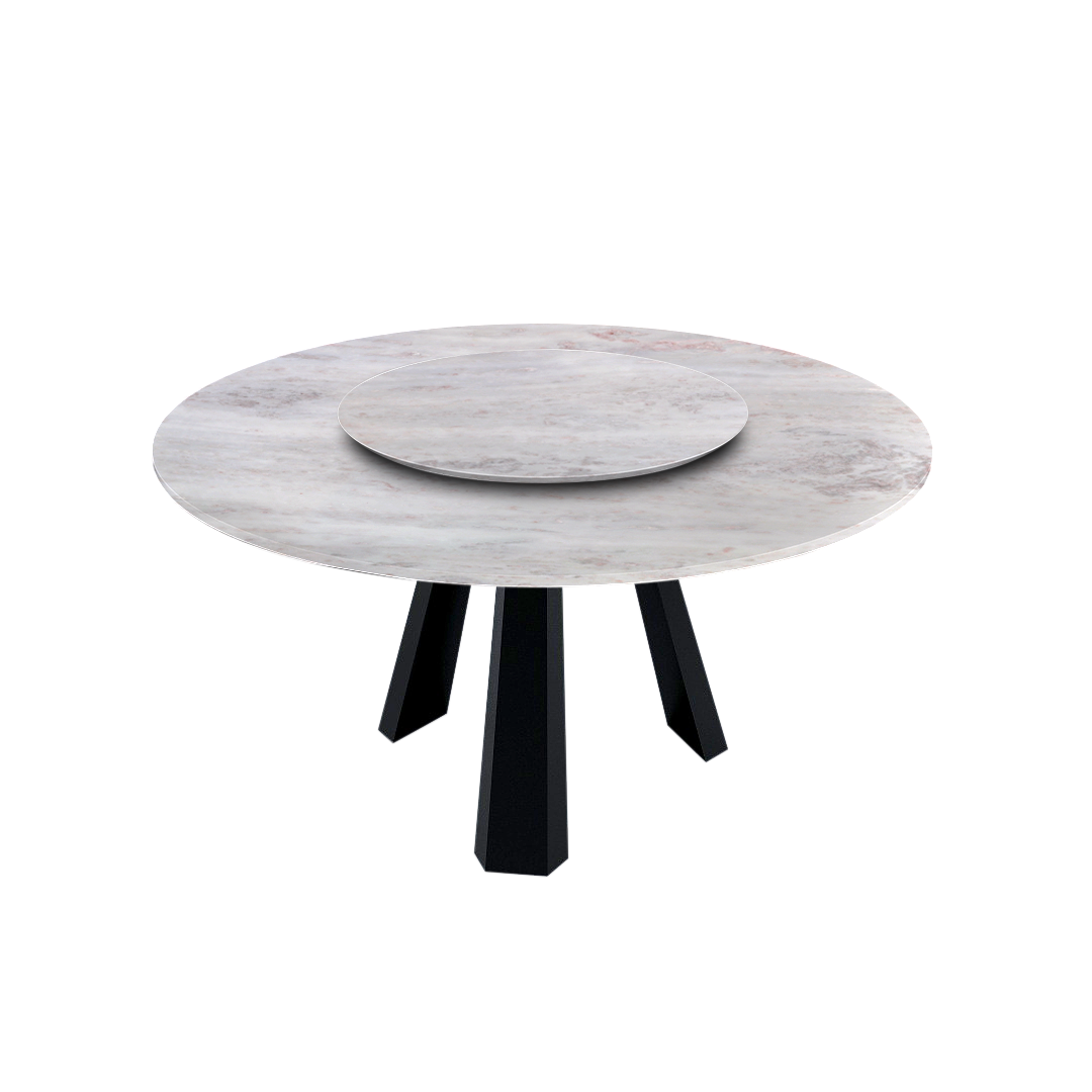 5ft Round Namibian Rose Natural Marble Dining Table