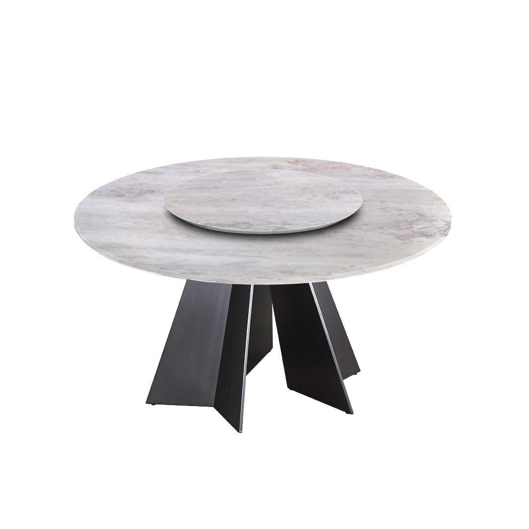 5ft Round Namibian Rose Natural Marble Dining Table