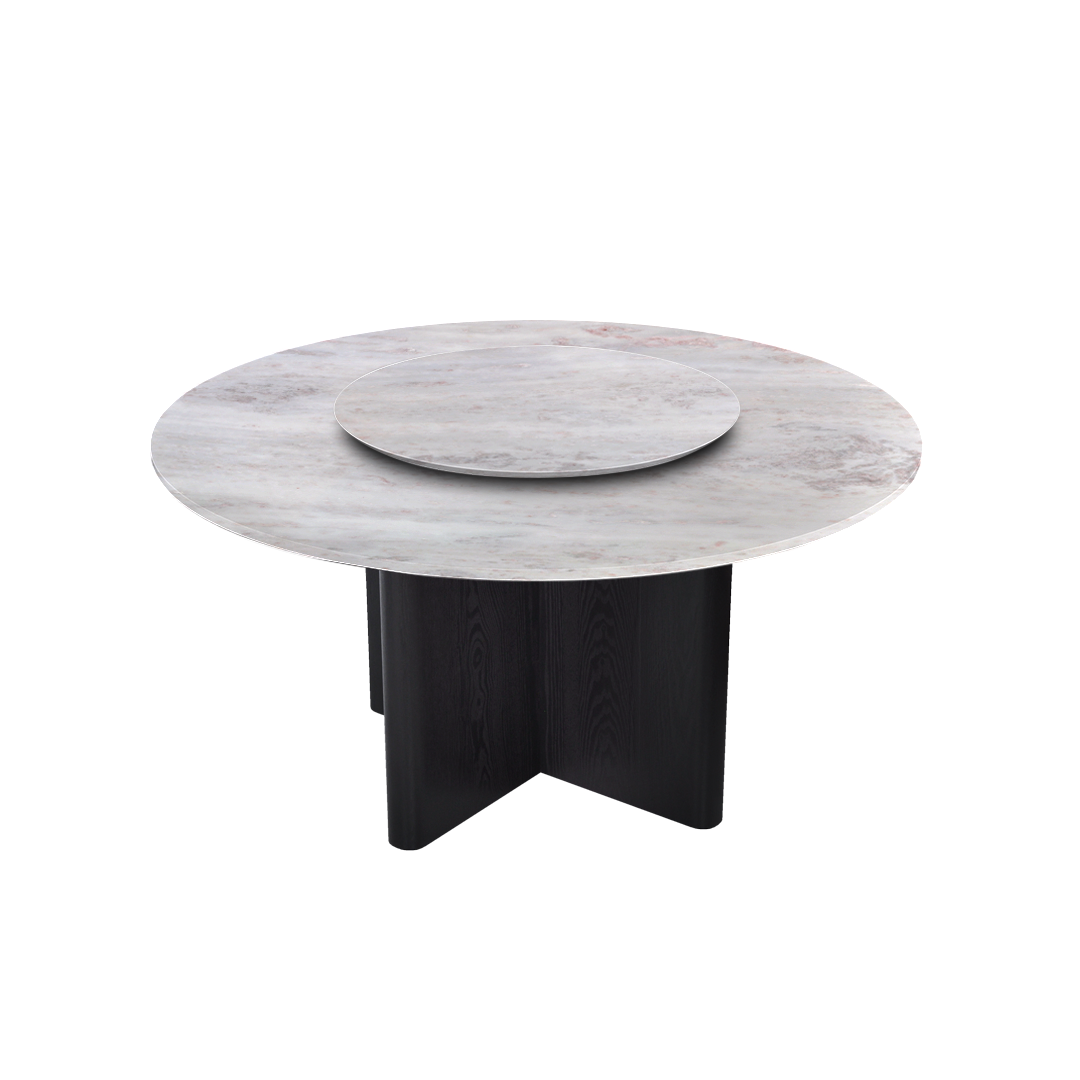 5ft Round Namibian Rose Natural Marble Dining Table