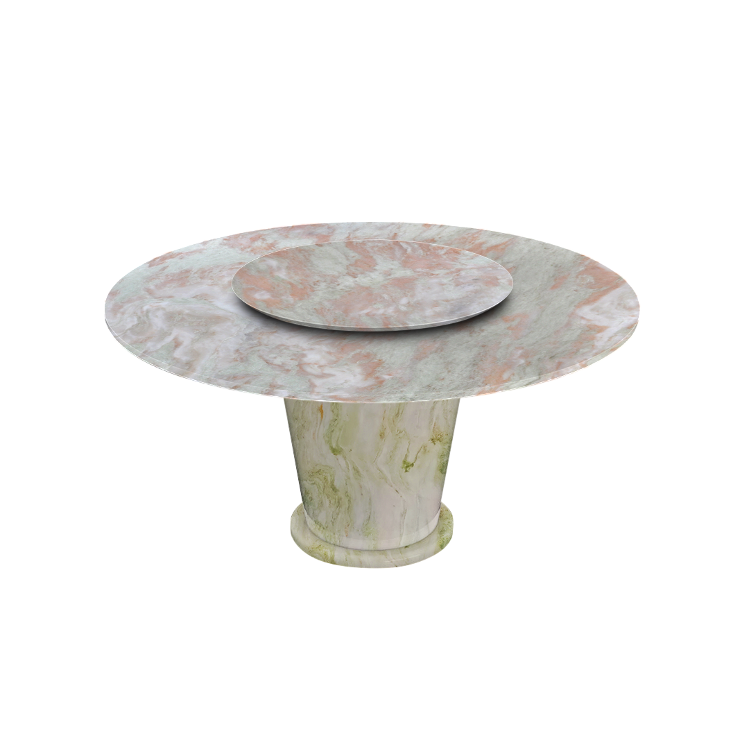 5ft Round Norwegian Jade Natural Marble Dining Table