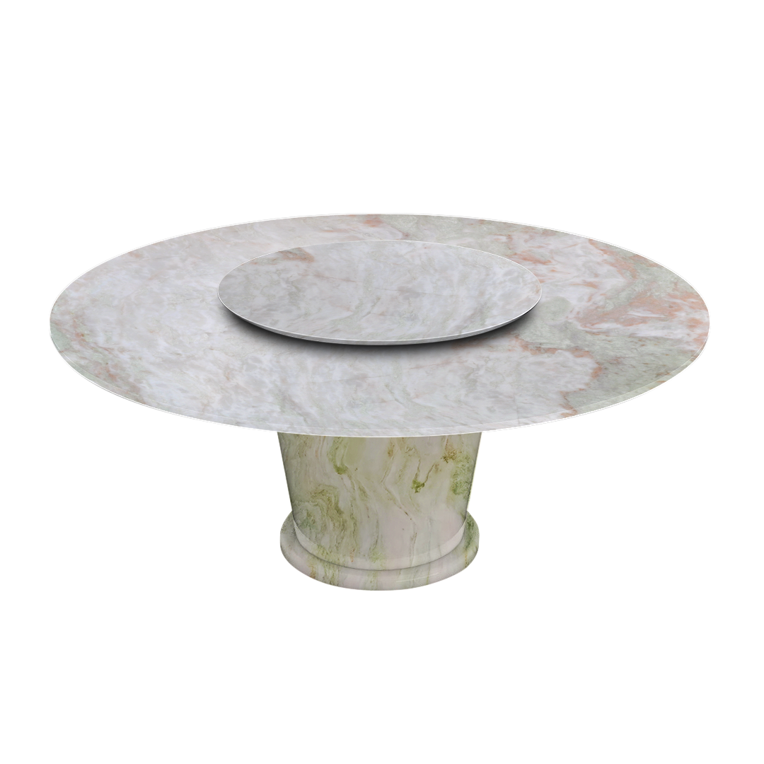 6ft Round Norwegian Jade Natural Marble Dining Table
