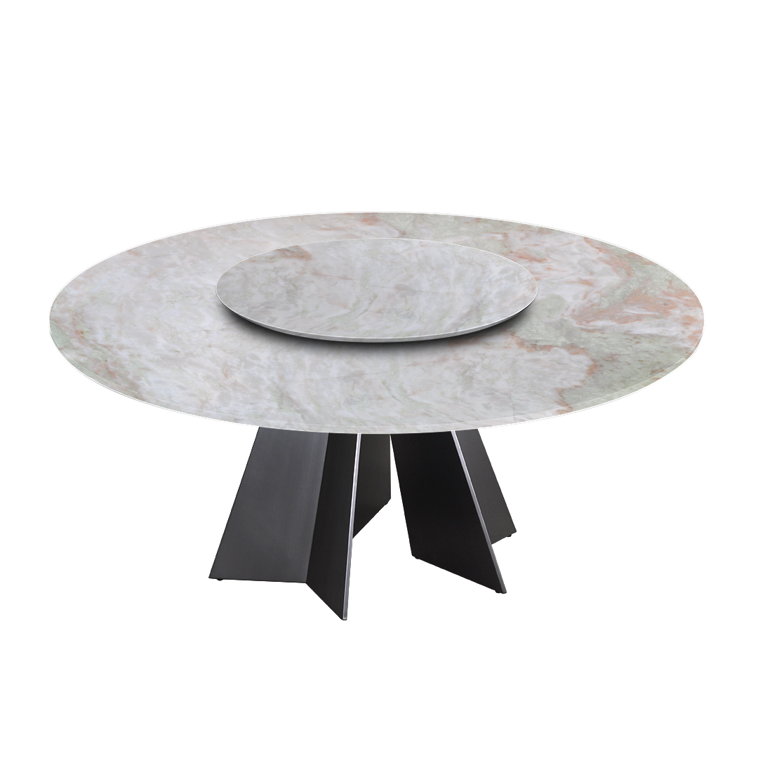 6ft Round Norwegian Jade Natural Marble Dining Table