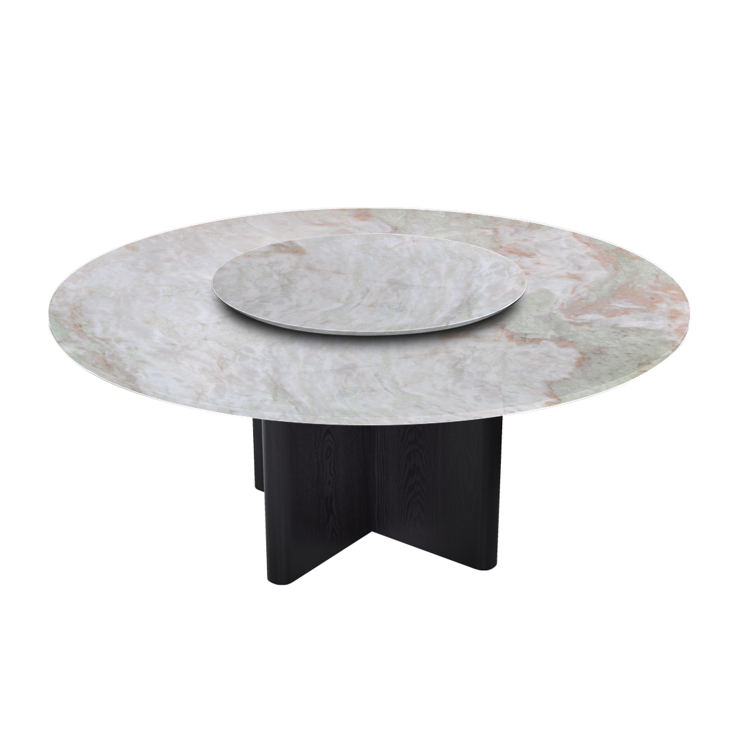 6ft Round Norwegian Jade Natural Marble Dining Table