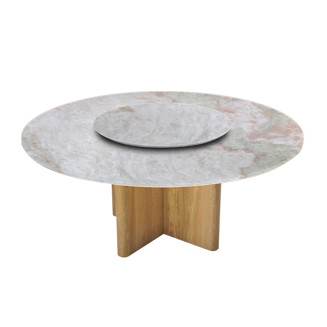 6ft Round Norwegian Jade Natural Marble Dining Table