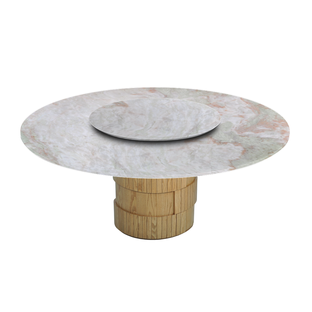 6ft Round Norwegian Jade Natural Marble Dining Table