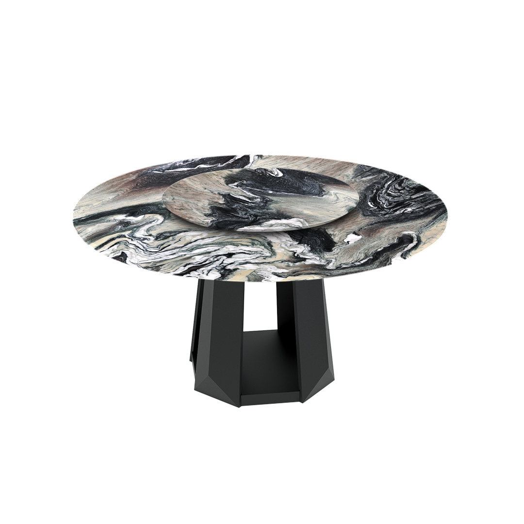 5ft Round Kinawa Natural Marble Dining Table