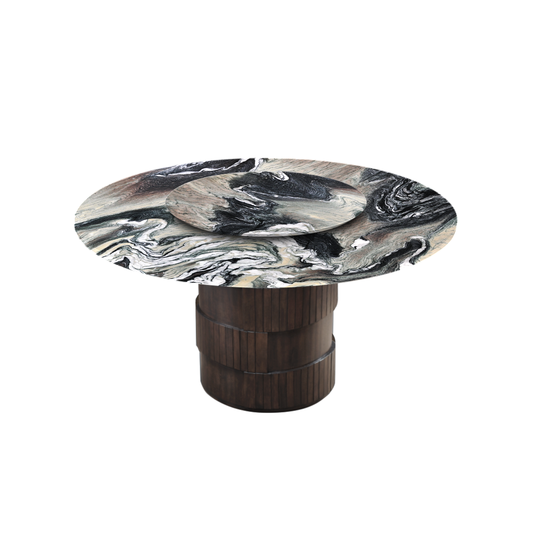 5ft Round Kinawa Natural Marble Dining Table