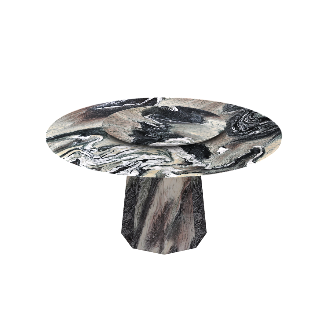 5ft Round Kinawa Natural Marble Dining Table
