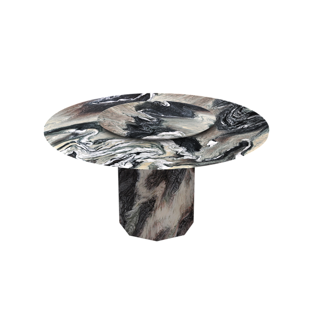 5ft Round Kinawa Natural Marble Dining Table