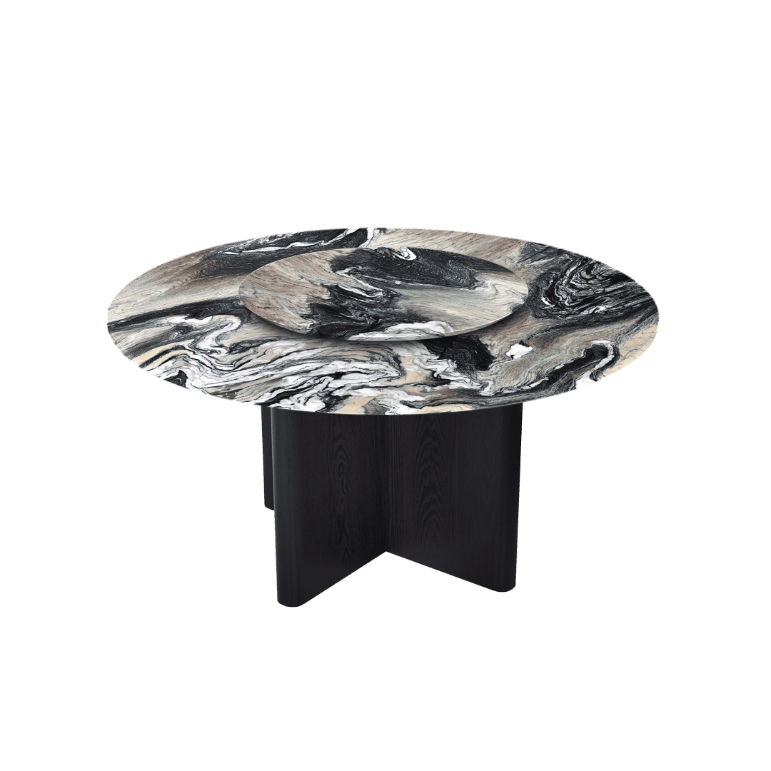5ft Round Kinawa Natural Marble Dining Table