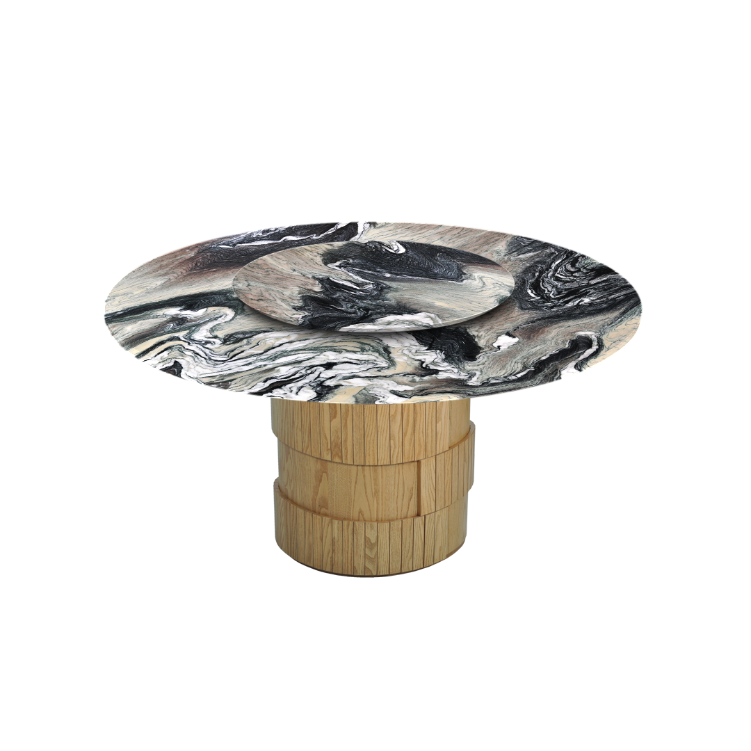 5ft Round Kinawa Natural Marble Dining Table