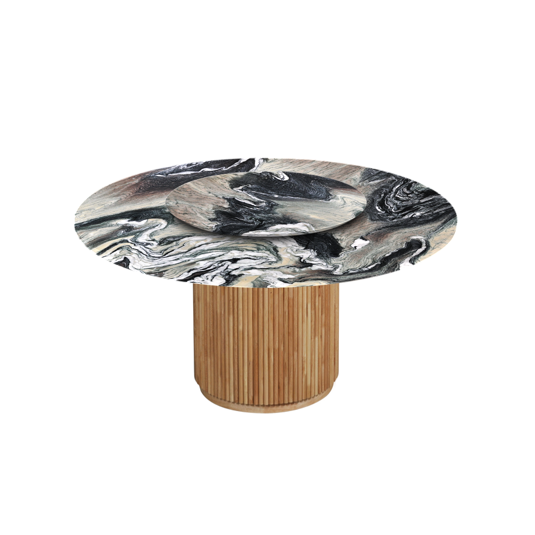 5ft Round Kinawa Natural Marble Dining Table