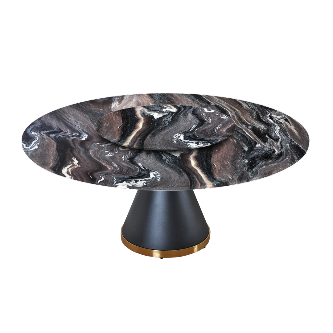 6ft Round Kinawa Natural Marble Dining Table