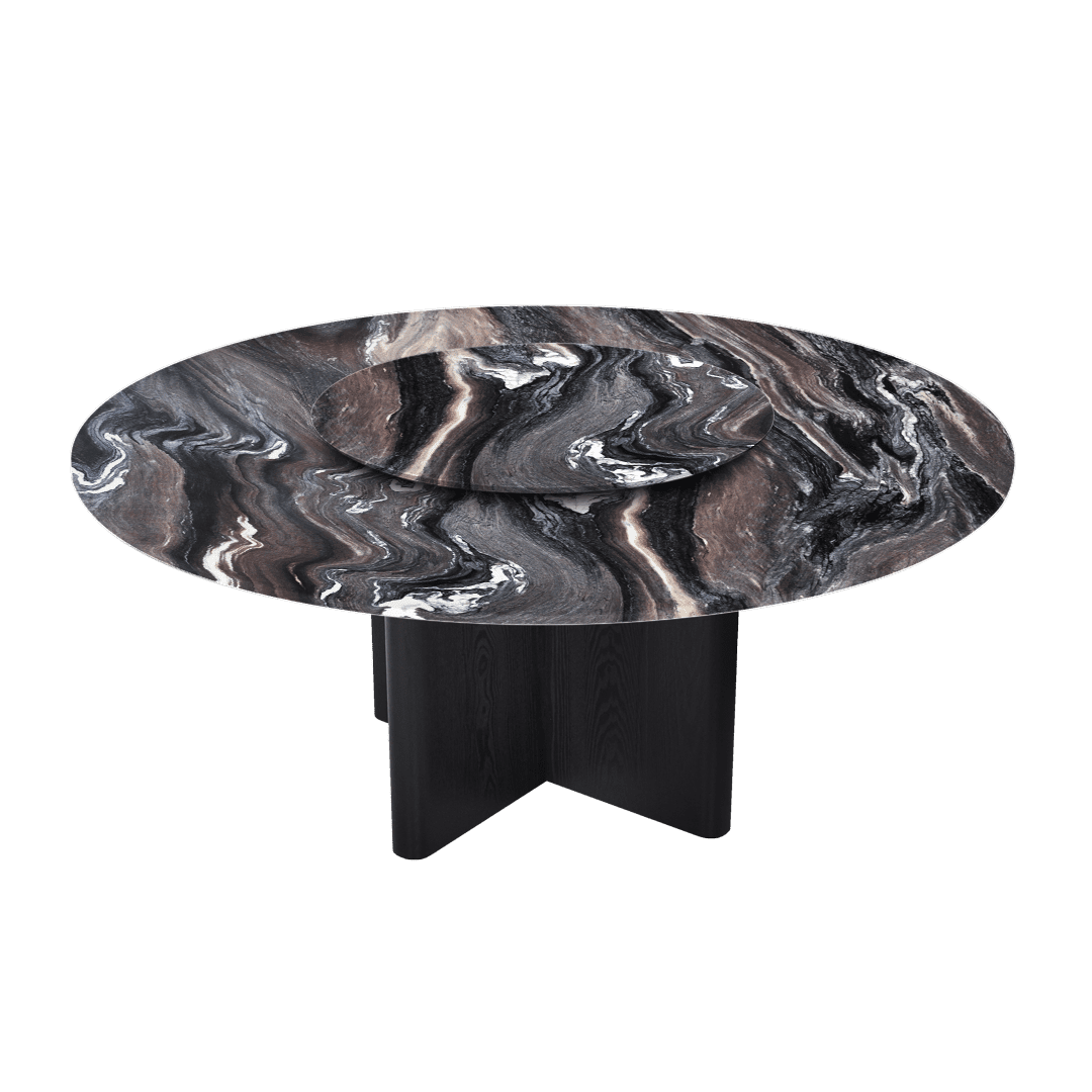 6ft Round Kinawa Natural Marble Dining Table
