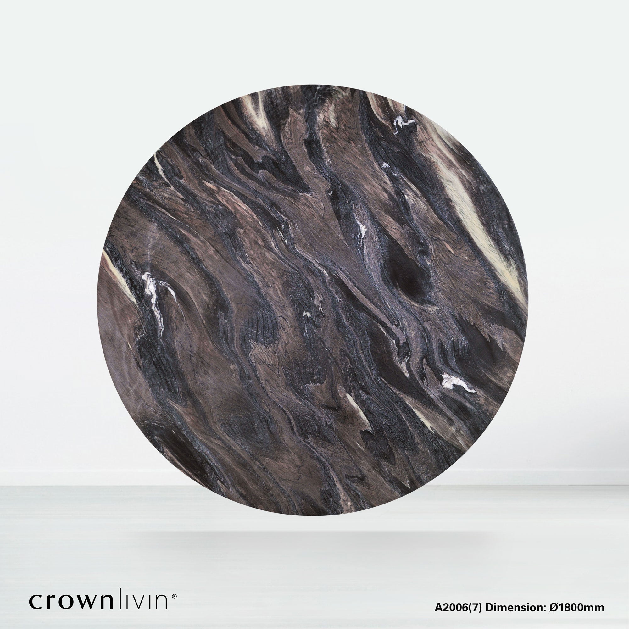 6ft Round Kinawa Natural Marble Dining Table