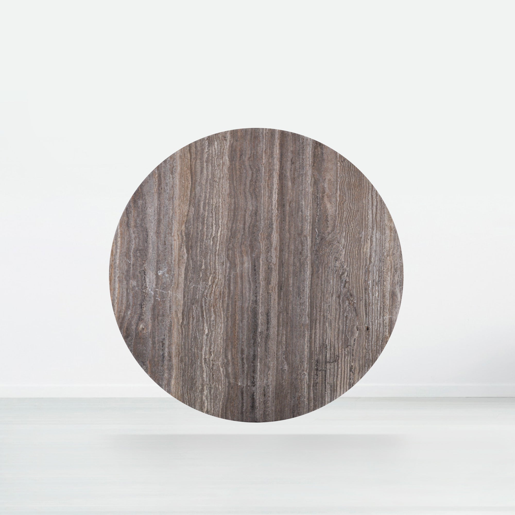 5ft Round Silver Travertine Marble Dining Table