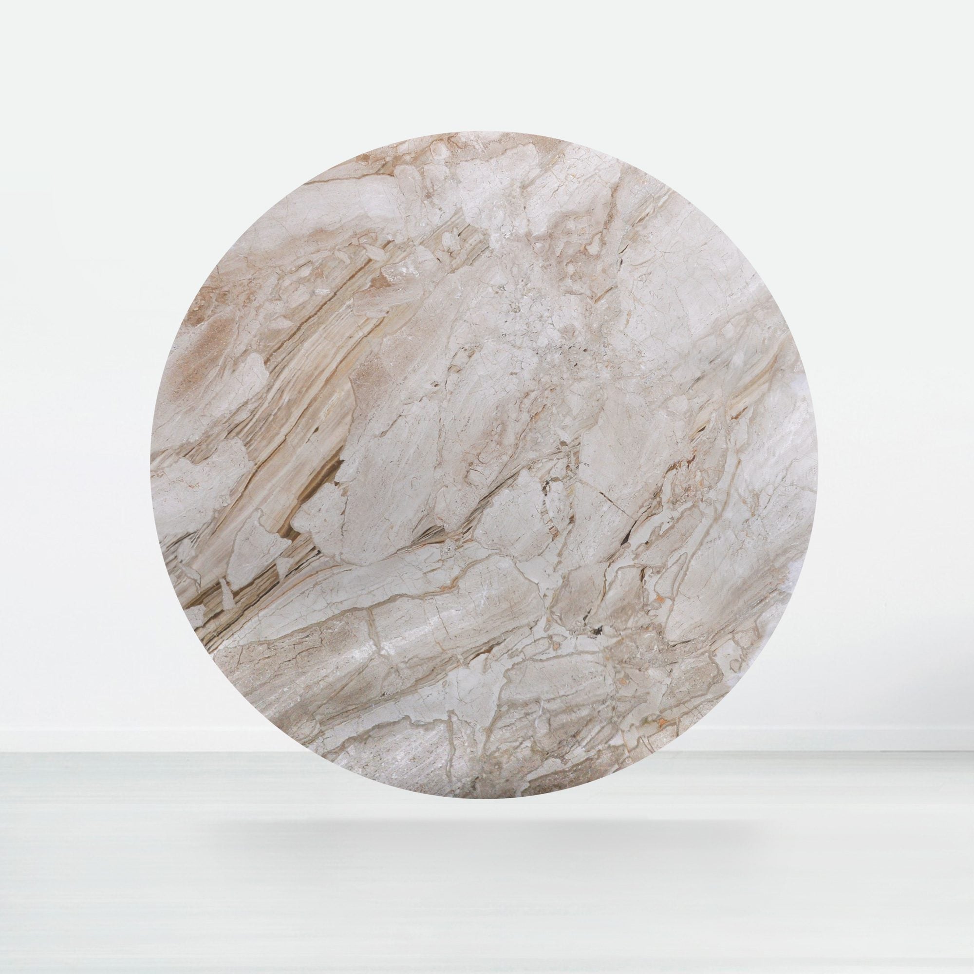 6ft Round Daino Beige Marble Dining Table