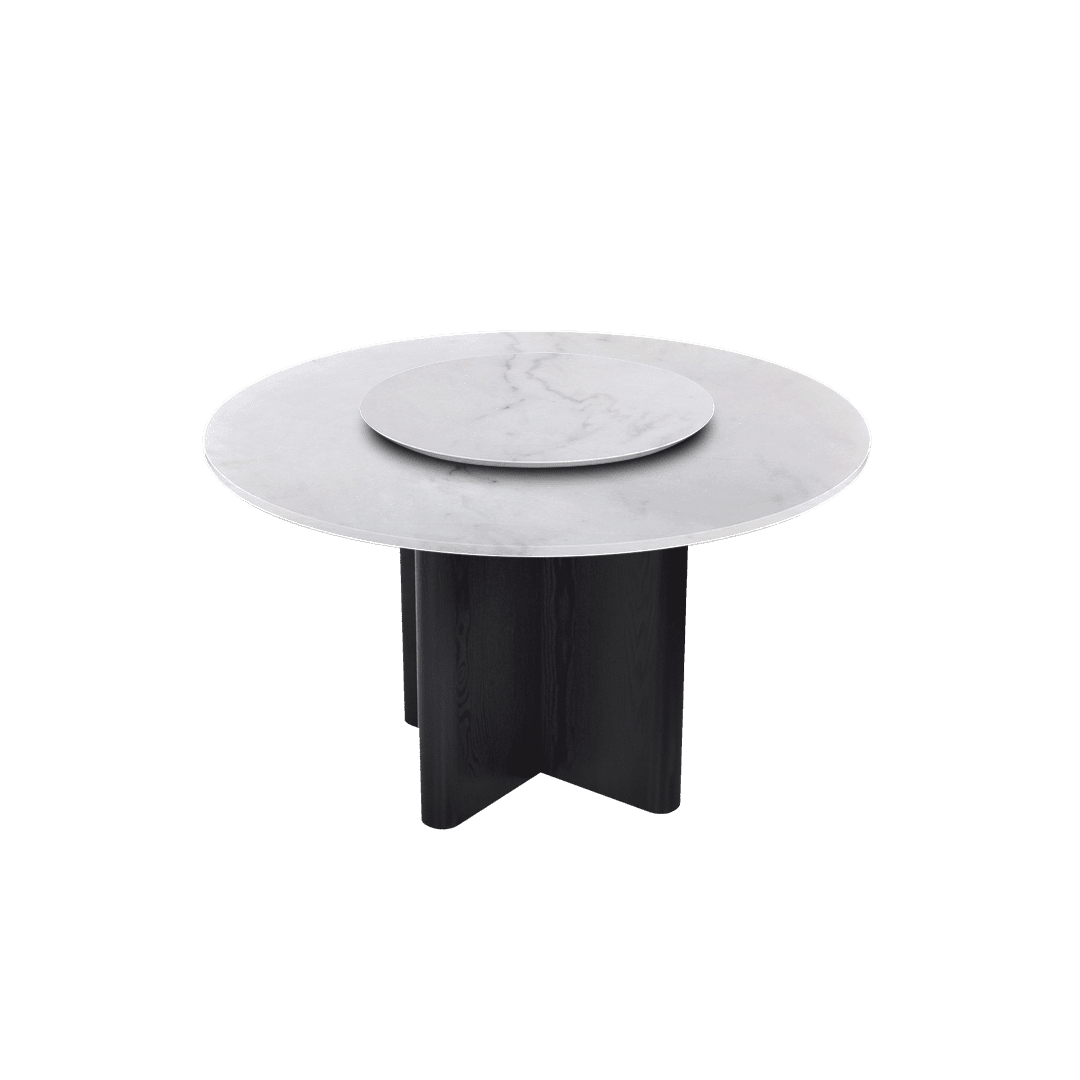 4.3ft Round Venus White Natural Marble Dining Table