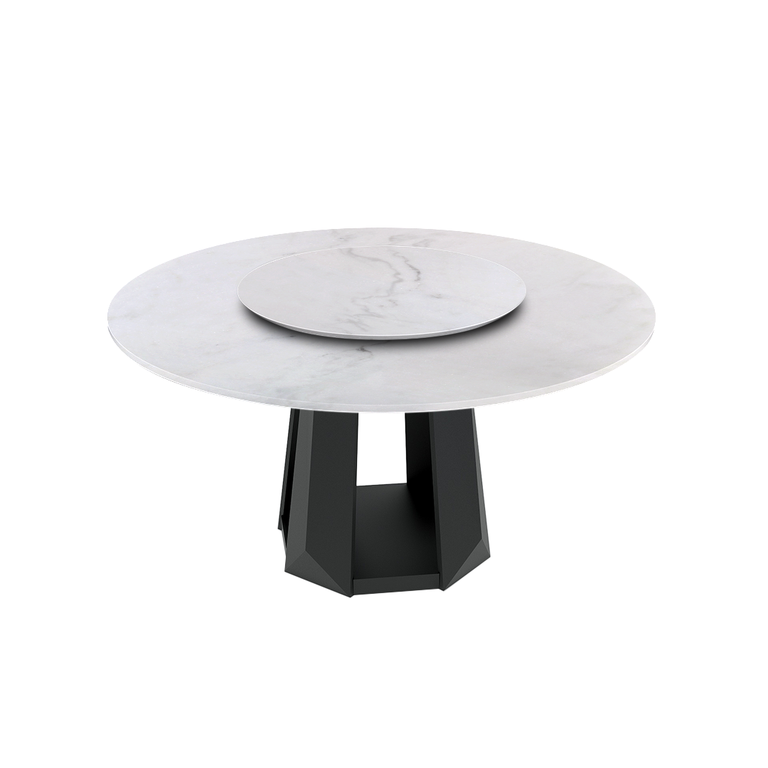 5ft Round Venus White Natural Marble Dining Table