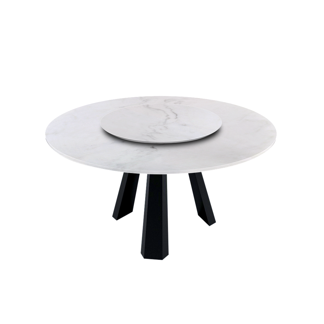 5ft Round Venus White Natural Marble Dining Table