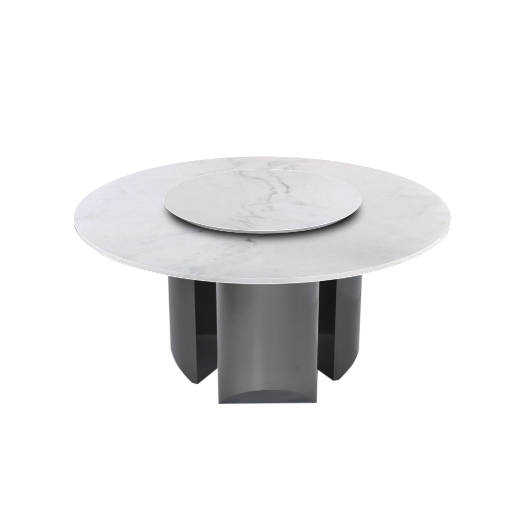 5ft Round Venus White Natural Marble Dining Table