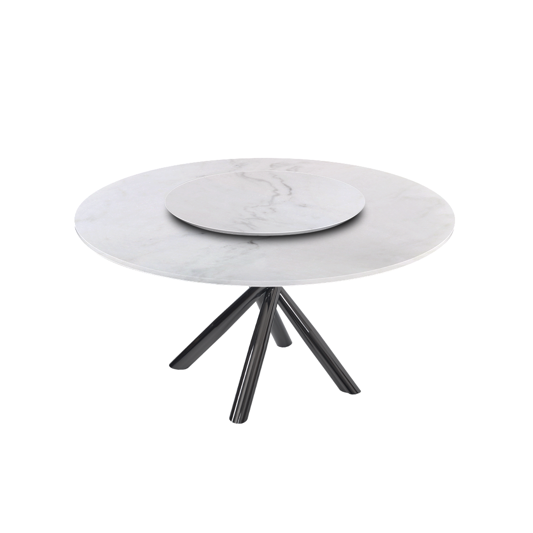 5ft Round Venus White Natural Marble Dining Table