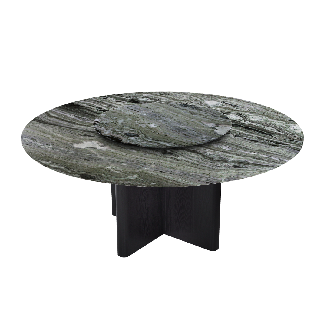 6ft Round Verde Prato Natural Marble Dining Table