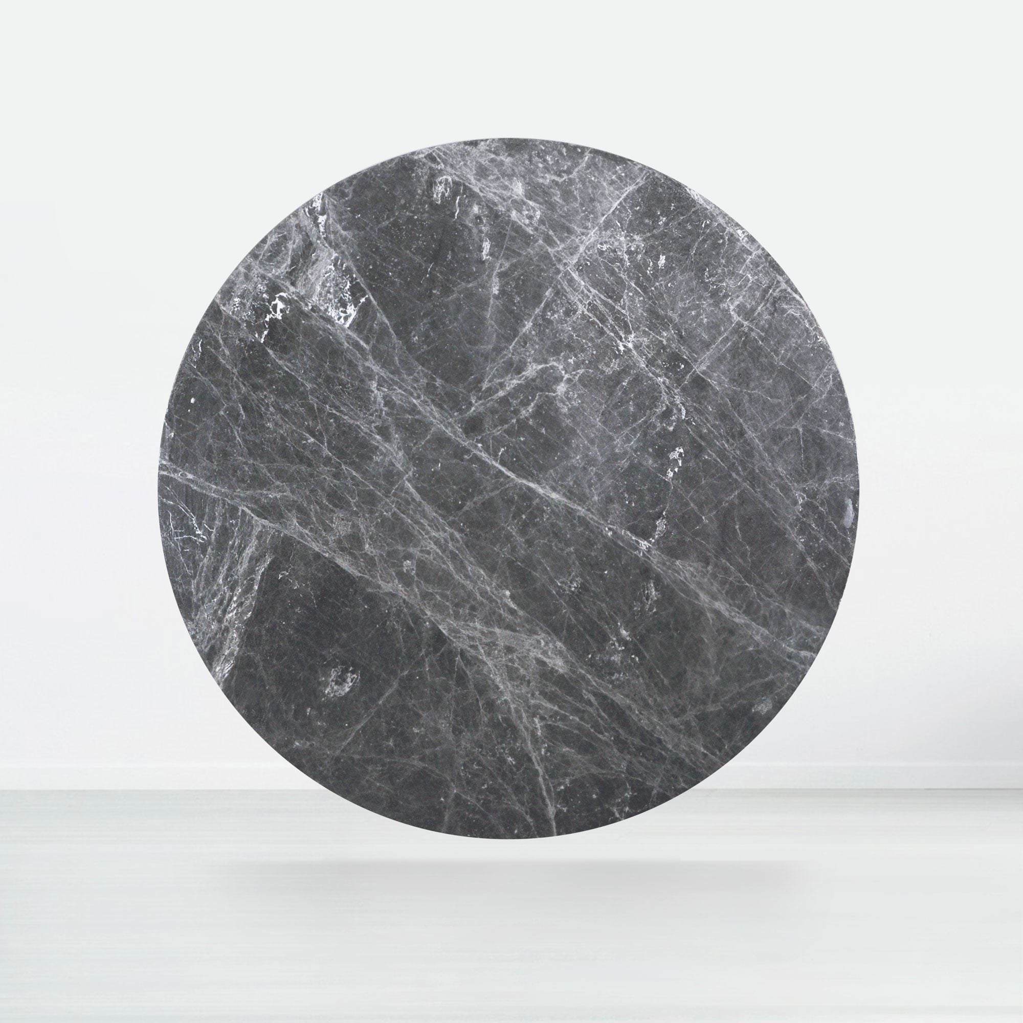 6ft Round Hermes Grey Natural Marble Dining Table