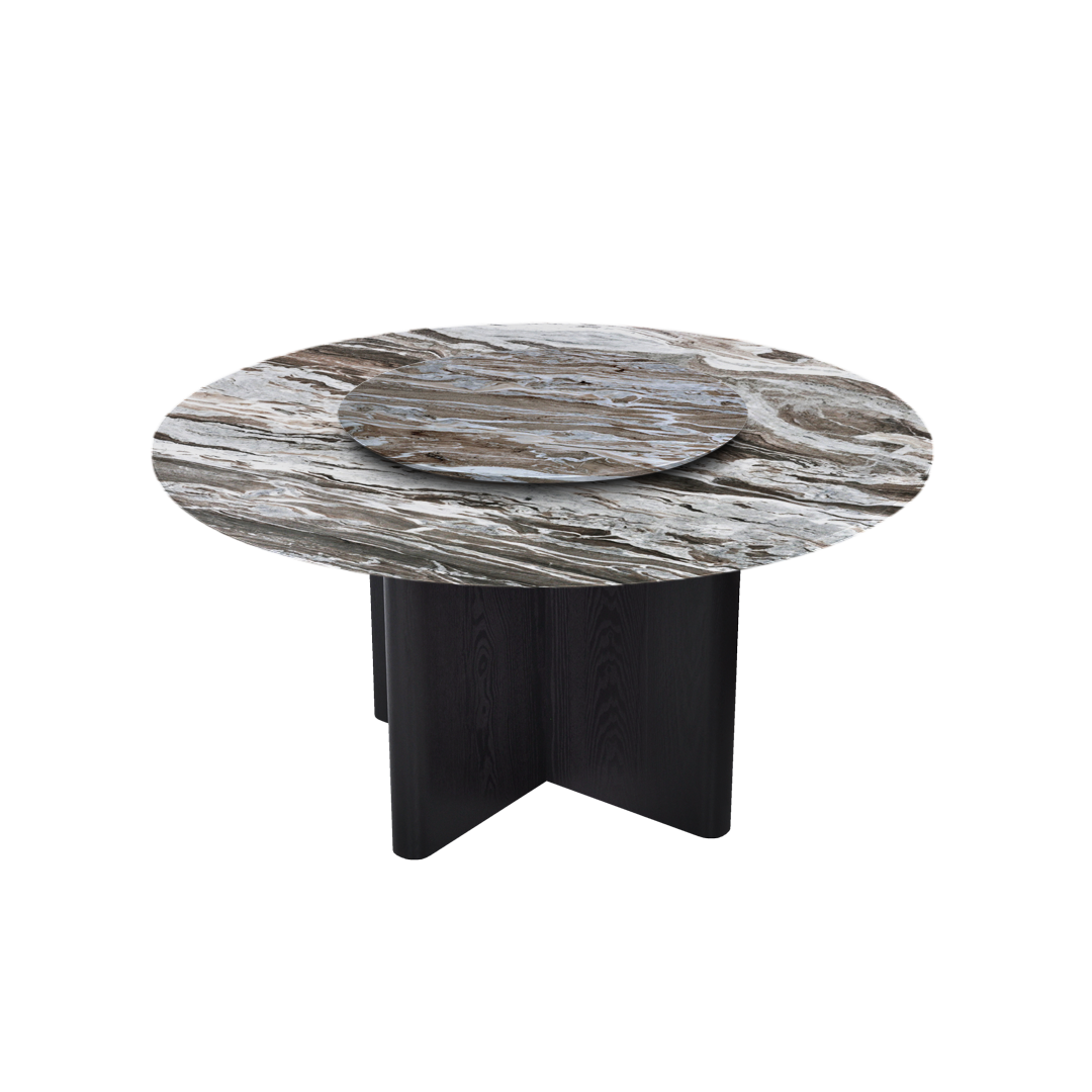 5ft Round Toronto Brown Natural Marble Dining Table
