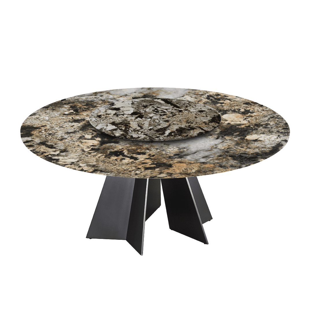 6ft Round Pandora Natural Marble Dining Table