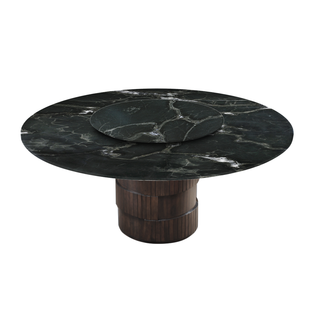 6ft Round Verde Levanto Natural Marble Dining Table