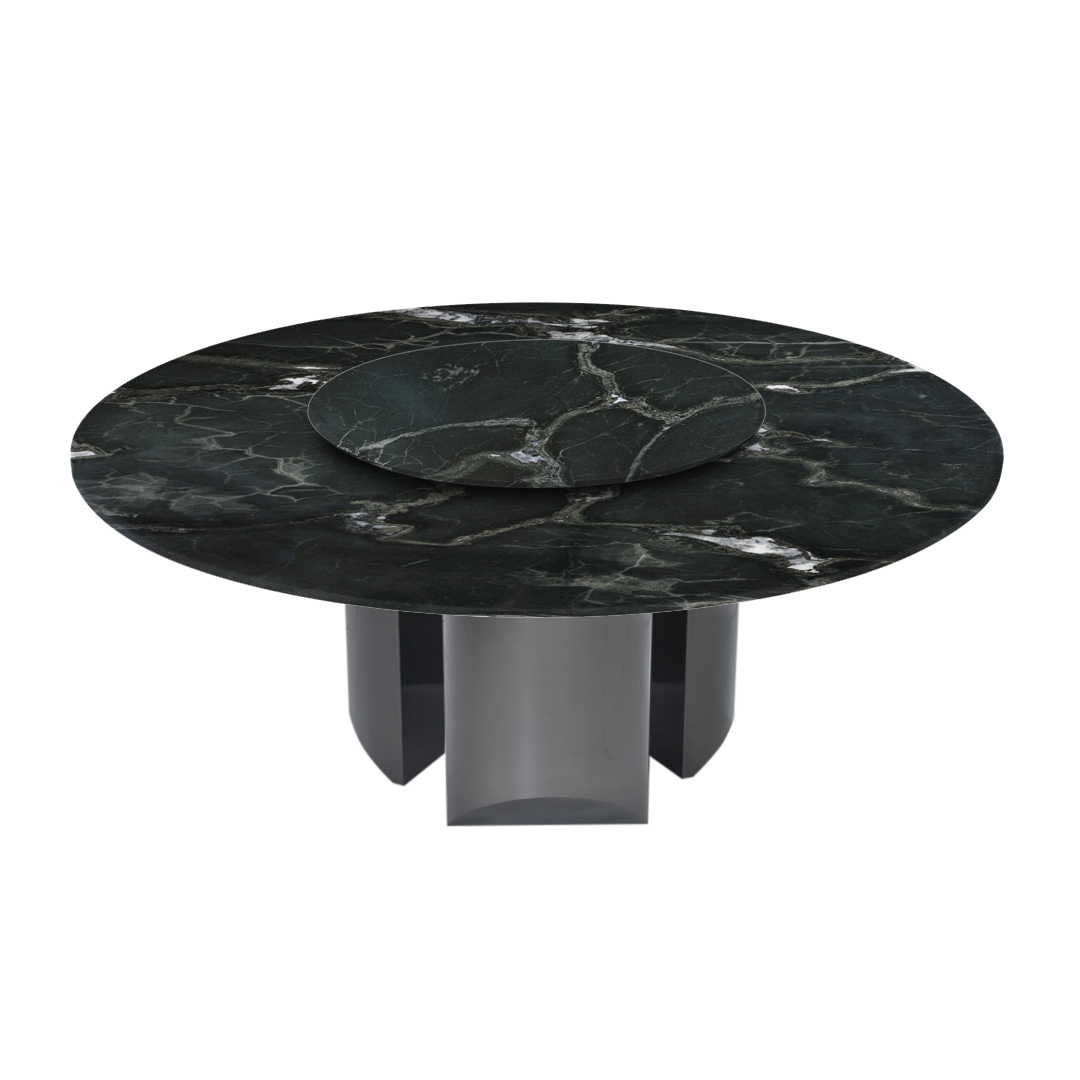6ft Round Verde Levanto Natural Marble Dining Table