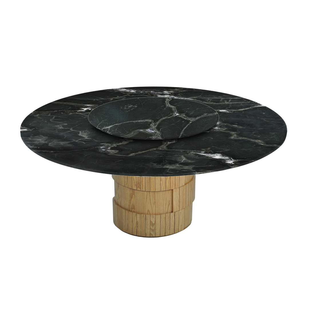 6ft Round Verde Levanto Natural Marble Dining Table